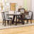 5-Piece Dining Table Set, Wood Extendable Dining Table with Removable Leaf and 4 Upholstered Chairs-1551281368