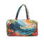 Pochette de poitrine en tissu, sac de voyage hawaïen matelassé à imprimé palmiers et vagues tropicales, idéal pour les vacances et la salle de sport.