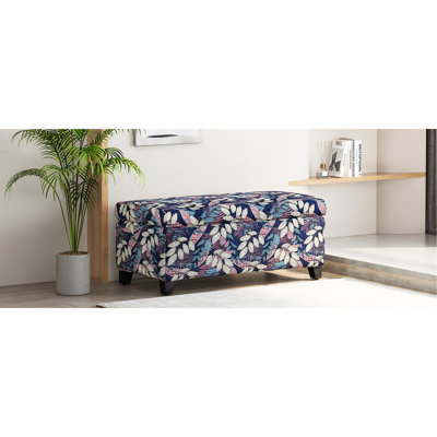 Élégant multifonctionnel, motif floral, charnières douces, chambre à coucher, bureau, rangement caché, télécommandes, coussins, tissu de luxe, magazines, coussins, confortable,