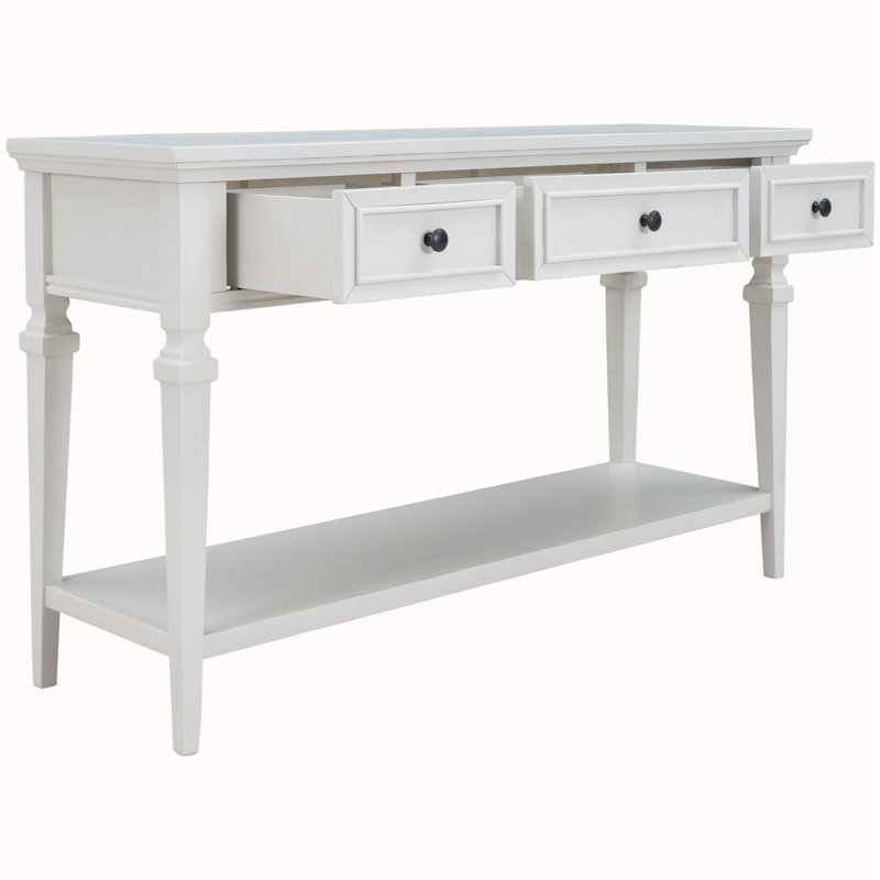 Console de style rétro classique avec trois tiroirs supérieurs