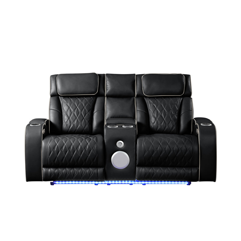 Causeuse inclinable de style moderne en bois avec fonction de massage incluse - noir