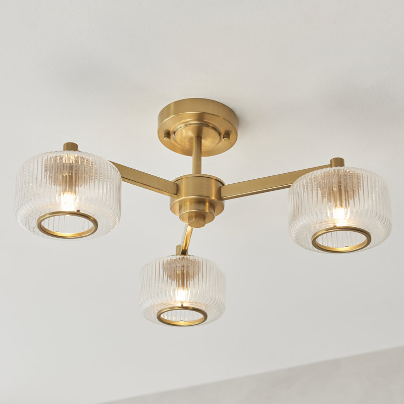 Stark 3 Light Ceiling Semi Flush Light