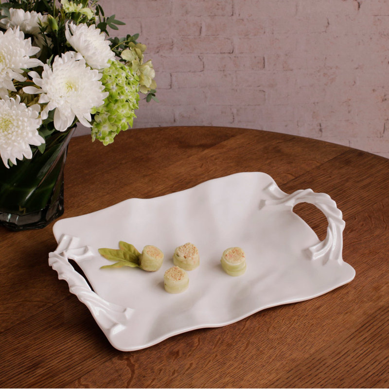 Plateau rectangulaire avec poignées Vida Sasha, 18.25" L x 12.25" W x 2.75" H