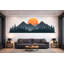 Mountain Forest Wall Decal, Sunset Mountain Wall Sticker, Nature Wall Art, Bedroom Wall Mural, Pine Tree Landscape Decor, 531Mv-2100327808