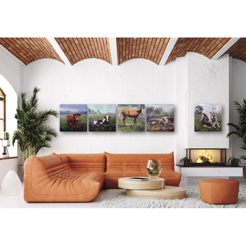 Ferme 5 pièces par John Beard, H 20 po x l 100 po x P 1,5 po, Unframed