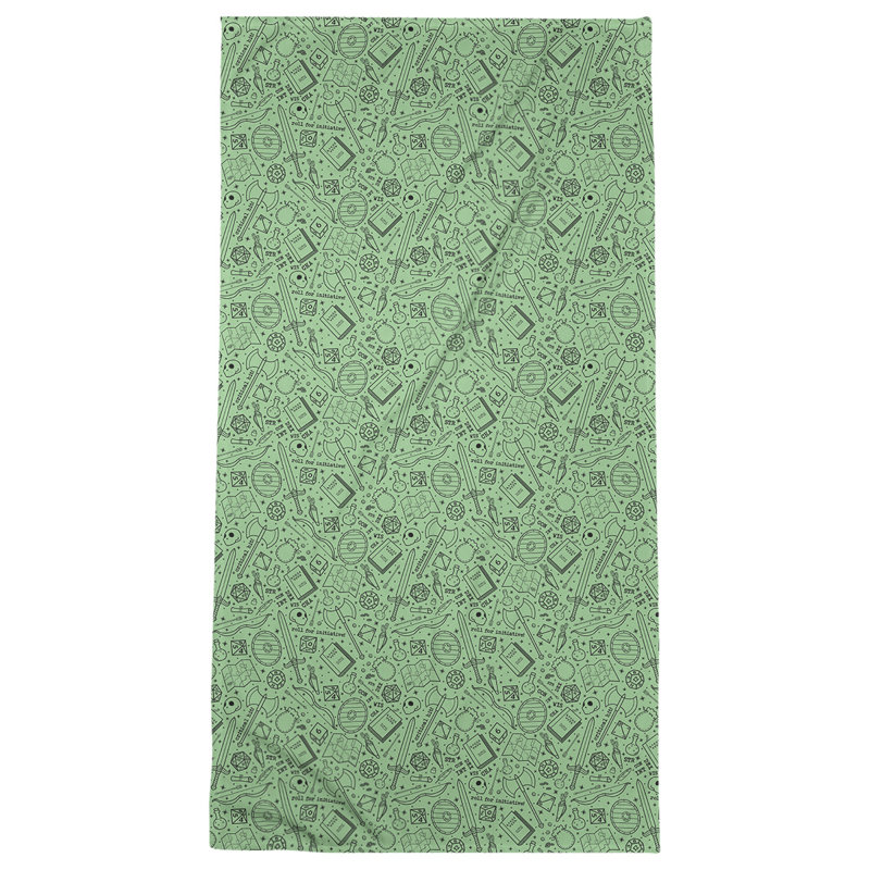 Serviette de plage RPG classique, Vert / Noir