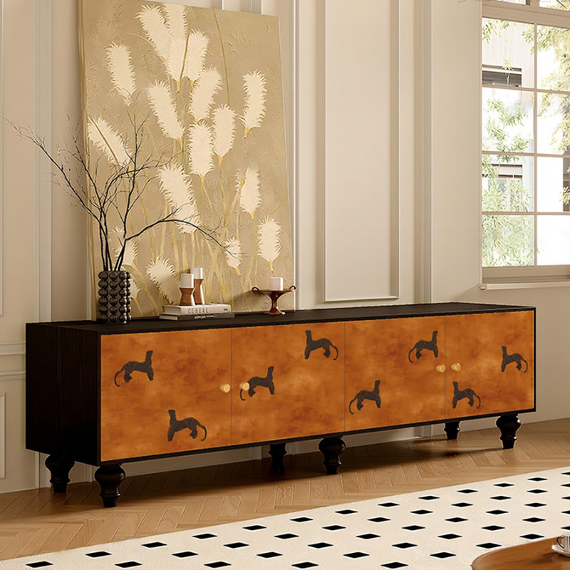 Meuble télé moderne en bois massif, H 21,65 po x L 70,87 po x l 15,75 po