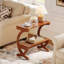 Solid Wood Cross Legs End Table-1262182209