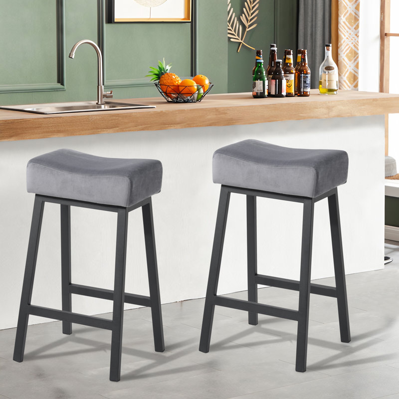 Amirya Upholstered and Velvet Bar Stool