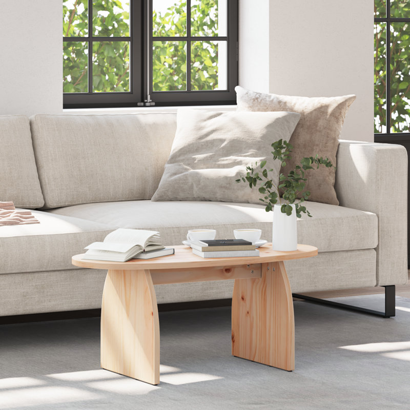 Coffee Table Solid Pine Wood Living Room Rustic Furniture Home Tables, Natural