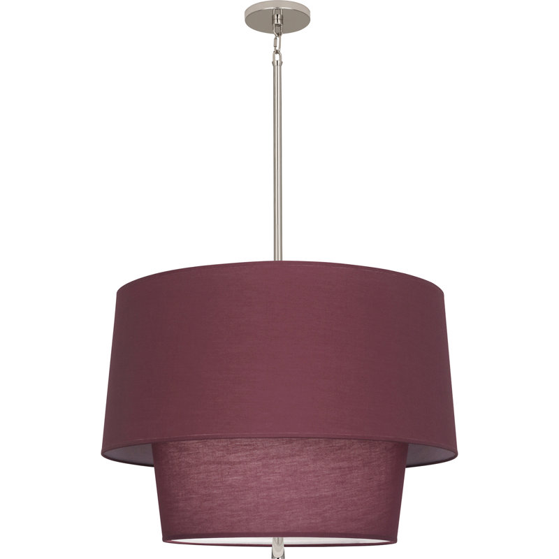 Luminaire suspendu géométrique unique à 3 lumières Decker, Nickel poli, Vin millésimé