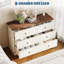 Commode 6 tiroirs pour chambre à coucher, commode horizontale cannelée, commode en bois de 47 po de largeur avec poignées en métal, commode de rangement moderne pour chambre d'amis-1744368779