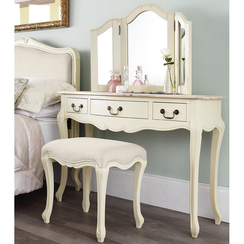 Lemaire Dressing Table with Mirror, Champagne