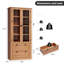 Armoire de cuisine 72 po, ferme moderne avec 2 tiroirs, tablettes réglables pour le salon de la salle de bain-1888786505