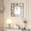 Large Glass Wall Clock Silver Accent Clock-1030120552