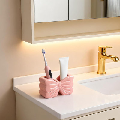 Porte-brosse à dents et porte-dentifrice, ensemble de porte-brosse à dents mignon, organisateur de comptoir de salle de bain