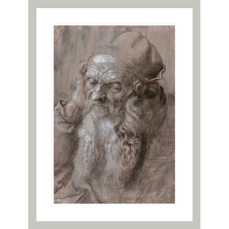 «Head of an Old Man» par Albrecht Dürer, impression giclée sur cadre, H 29,5 po x l 22,13 po