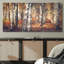 Peinture craquelée, texture forêt orange et arbre blanc, art moderne, paysage, ultra-94434005-94434006