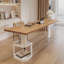 Bureau Burlywood + blanc + bois massif rectangulaire transparent + acier + bureau en acrylique-109510550