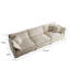 Canapé modulaire en chenille beige avec rembourrage en éponge de qualité et construction confortable en chenille, apaise votre corps