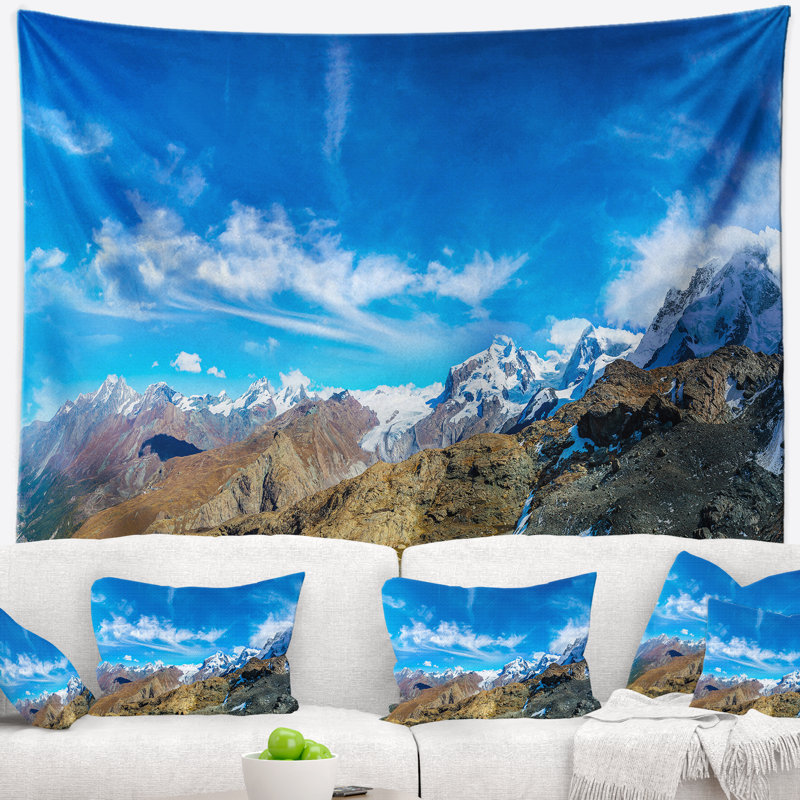 Paysage, montagnes des Alpes en Suisse, tapisserie, H 32 po x l 39 po