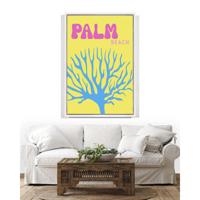 Palm Beach, White Floater Framed, 41" H x 27" W