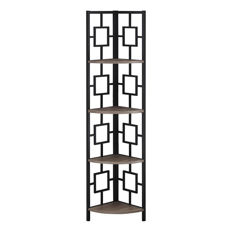 Bibliothèque de coin 62 "avec 4 tablettes, Taupe foncé