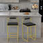 Ensemble de 2 tabourets de bar modernes avec coussins en velours et pieds en métal-762304798-762304797
