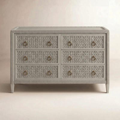 Monterey 6 Drawer Wicker Dresser