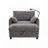 Chenille Armchair With Ottoman-541482967