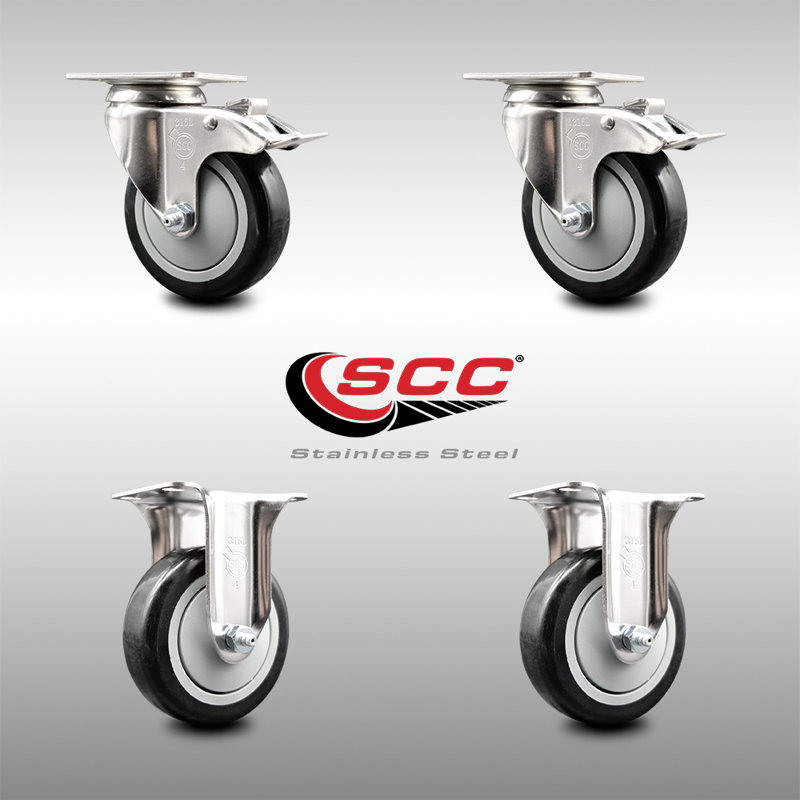 Polyurethane Casters, Black