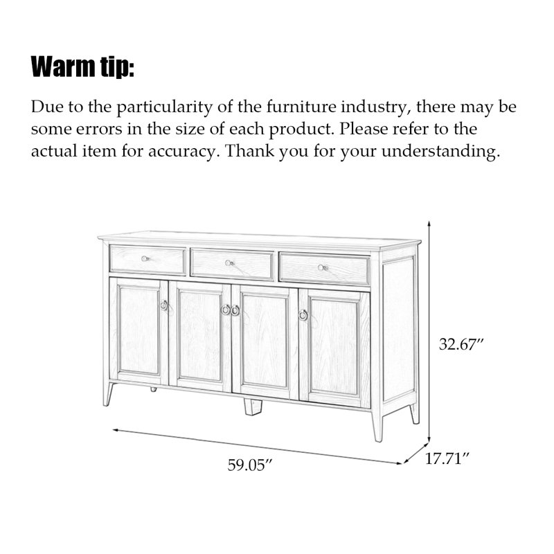 Buffet de rangement en chêne American Country, Brun