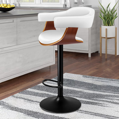 Yakira Swivel Upholstered Adjustable Height Counter Stool
