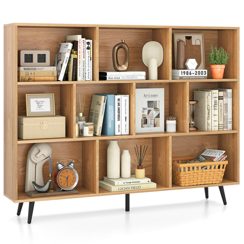 107cm H Metal Standard Bookcase, Yellow, (10 Shelves) 107cm H x 140cm W x 24cm D