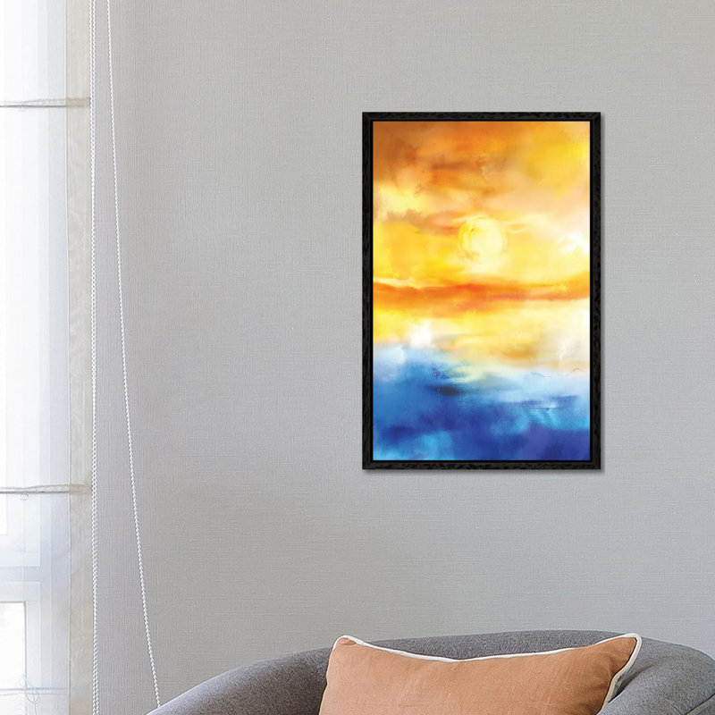Gold Flow by Milli Villa - Floater Frame Gallery-Wrapped Canvas Giclée on Canvas, Black Framed