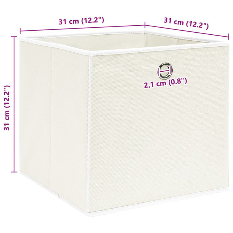 Rebrilliant Fabric Decorative Bin, White