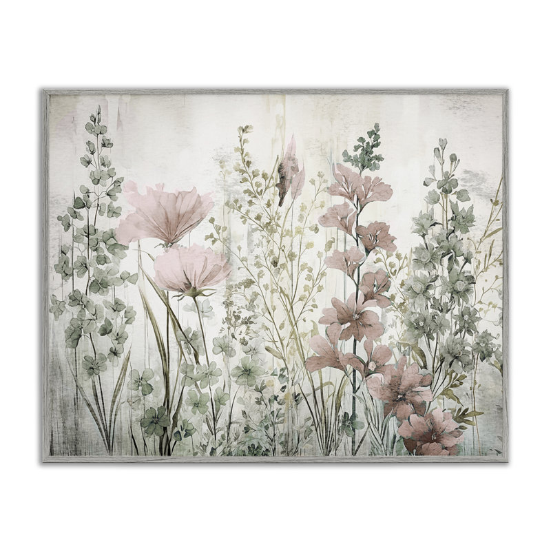 «Blush Wildflower Sprig», estampe numérique par Sasha, Estampe numérique Farmhouse, H 24 po x l 30 po