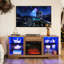 Meuble télé avec foyer électrique, effet de feu 3D et lumières DEL