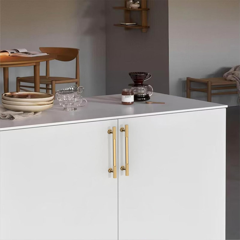 Paquet de 10 poignées d'armoire de 5 pouces (128 mm), poignées en alliage de zinc bronze champagne pour armoires de cuisine, tiroirs, armoires et placards
