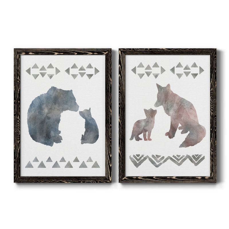 «Little Man Cave Bears», ensemble de 2 reproductions d'art, H 24 po x l 36 po x P 1,5 po, H 31,5 po x l 47 po x P 1,5 po