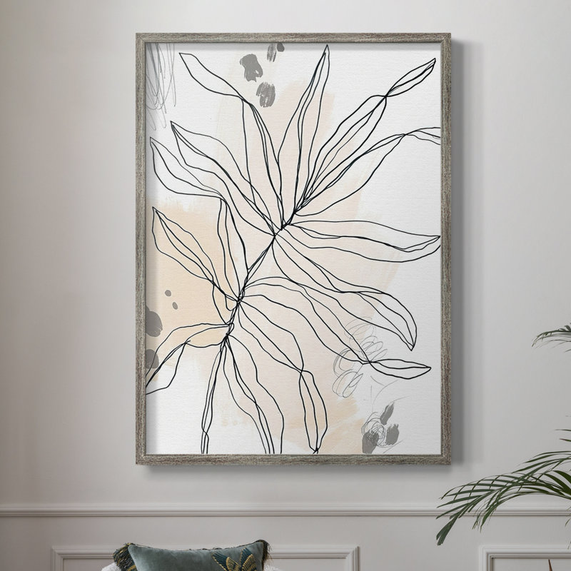 Palm S Croquis, reproduction d'art encadrée - bois massif, H 30 po x l 24 po