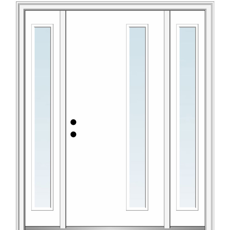 Portes d'entrée avant apprêtées apprêtées, Clair, Droite / vers l'intérieur, H 81,75 po x l 68,5 po x P 6,563 po