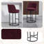 Tabouret de bar 2 pièces à hauteur de comptoir moderne 2 pièces: lin revêtu avec dossier pour îlot de cuisine-224868725