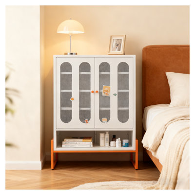Armoire à chaussures à porte double avec tablettes réglables Modern Minimalist