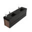Meuble-lavabo de 72 po (36 po * 2) avec lavabo à surface solide d'ingénierie en noir mat et tiroirs noirs doux, fixation murale flottante-134281423-134281424-134281426