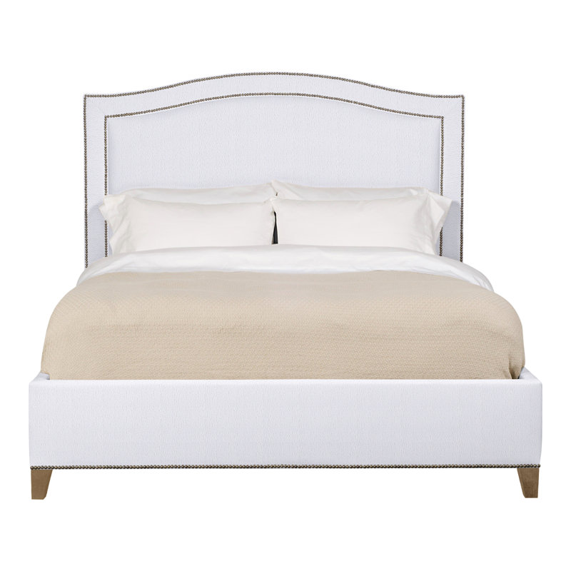 Caroline/Casey Queen Upholstered Low Profile Panel Bed, Hampton, Navada Snow, Yes