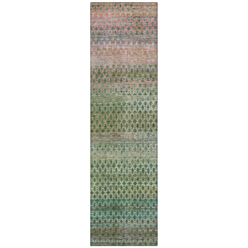 Machine Washable Indoor/Outdoor Cadence ACN2158 Abstract Rug, Runner 2'3" x 7'6"