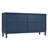 Elegant Navy Blue Sideboard Featuring Sophisticated Wavy Pattern Doors With Arched Groove Design In A Stylish Four-Door Layout,Adjustable, Suitable For Study, Entryway And Living Room-421305672