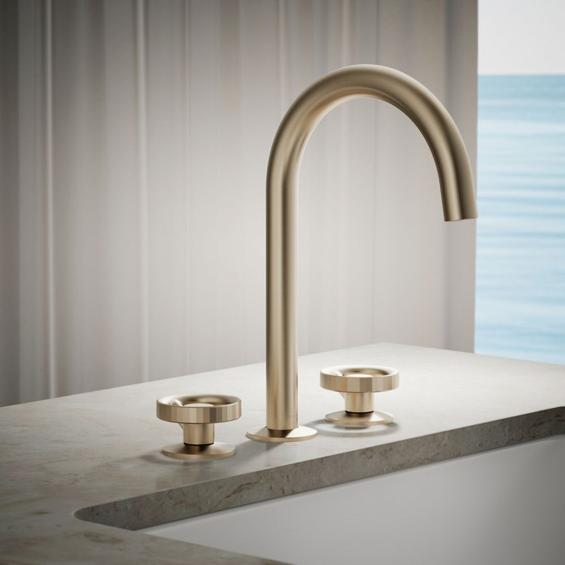 Components Deck-Mount Bath Faucet Handles With Industrial Design, Brushed Graphite