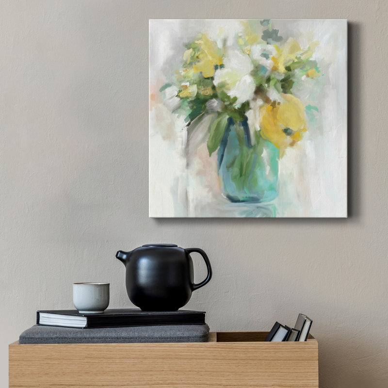 Impasto Bouquet - Reproduction d'art sur toile tendue, H 16 po x l 16 po x P 1 po